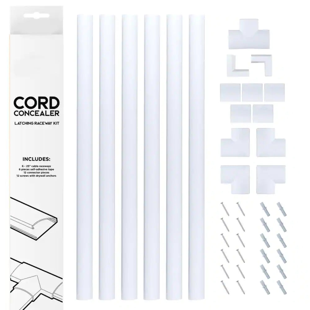 25 In. Latching Raceway Cable and Cord Management Kit