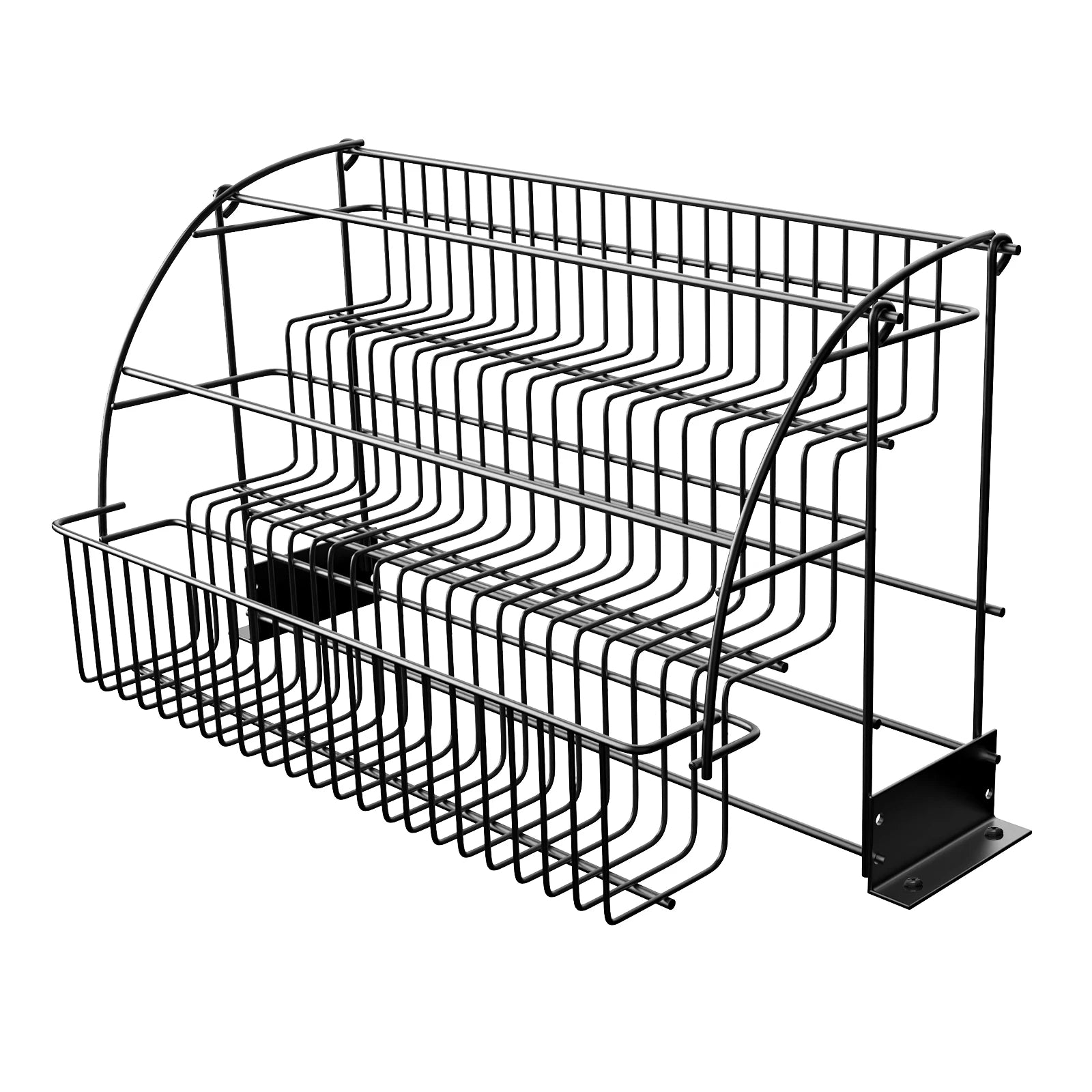 3-Tier Pull down Cabinet Spice Rack Organizer,Metal Storage Shelf,Retractable Large Capacity Kitchen Storage Shelf Organizer